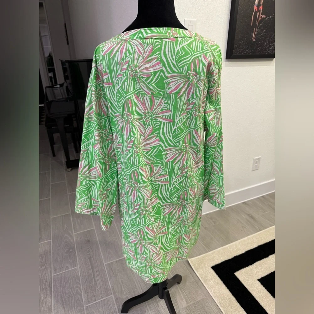 LILLY PULITZER Bright Vibrant Green Bean Daisy Darling Dress Size XL VGUC